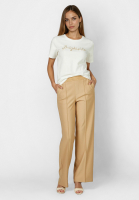 Wide leg pants with elastic waistband