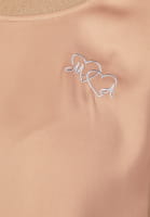 Satin Top mit Strick-Bündchen