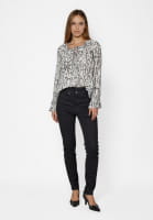 Bluse mit Snakeprint aus Viskose Chiffon
