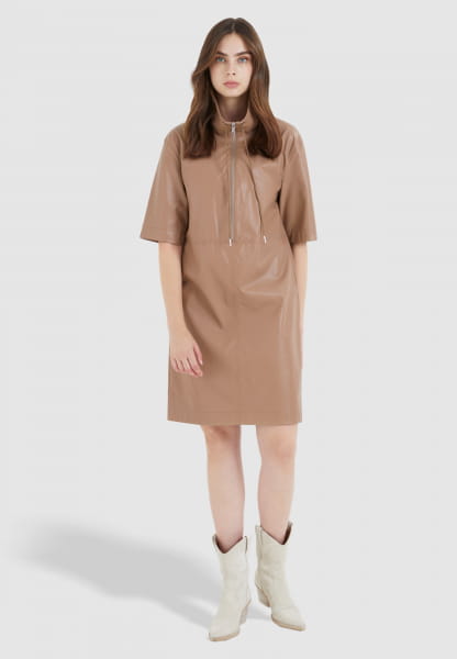 Tunic dress from vegan leather