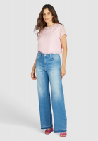 Wide-leg jeans with contrasting hem