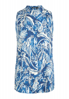 Blouse top with tropical print