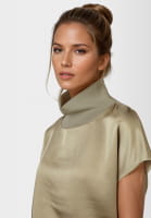 Satin-Top mit Strickbündchen