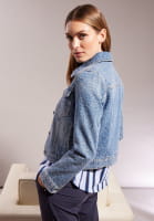 Jeansjacke mit Drop Needle Muster