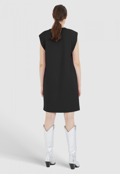 Jersey dress with shoulder pads