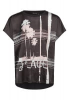 Blusenshirt mit Jersey Rücken und Print