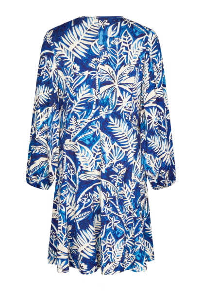 Jersey dress with tropical print