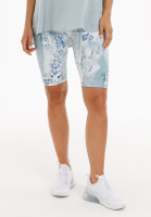 Cycling shorts with smudged leopard print