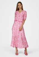 Midi skirt with pink print