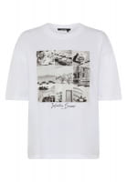 Shirt with black and white photo print