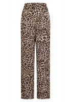 Pyjamahose mit Leoprint und Streifen