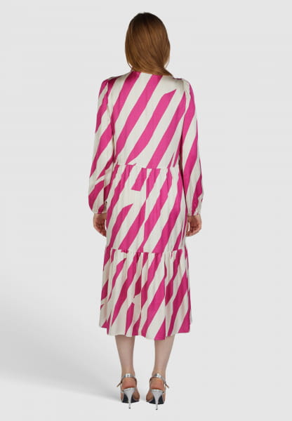 Dress with diagonal block stripes
