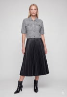Pleated faux leather skirt