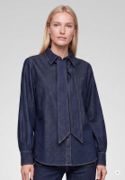 Schluppenbluse in Jeans-Optik
