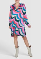 Dress in graphic wave print