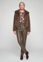 Faux fur jacket with nylon details