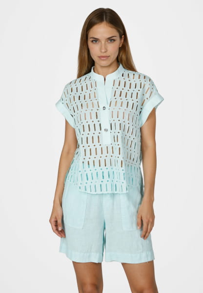 Blouse made from eyelet embroidery