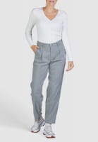 Flannel trousers with pleats