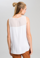 Satin top with transparent carriers
