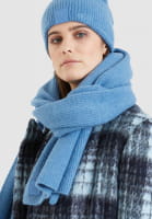 Wool scarf with logo badge