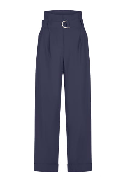 Paperbag pants made from technical jersey