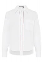 Shirt blouse with transparent inserts