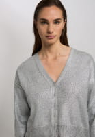 Cardigan with metallic coating