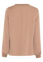 Satin Top mit Strick-Bündchen