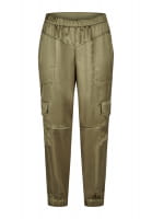 Cargo pants in satin stretch