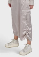 Stretch satin cargo skirt