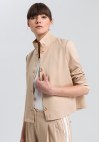 Short jacket with stand-up collar