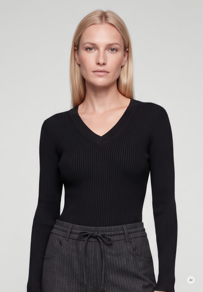 Sweater in sparkling rib knit