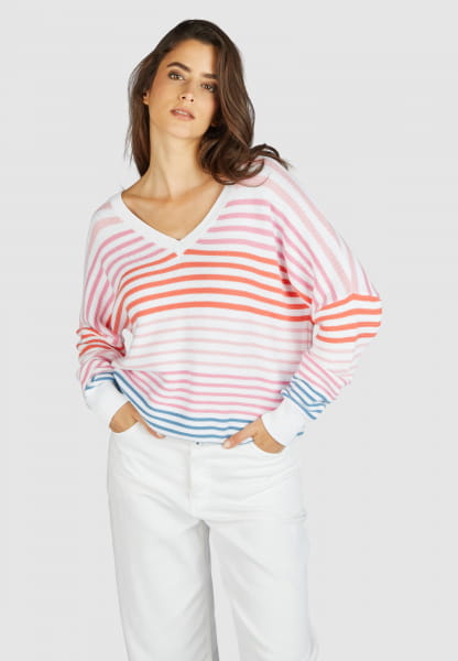 Striped sweater in a multicolor look