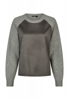 Sweater with faux leather