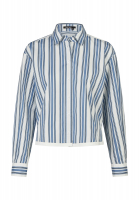 Boxy Striped Shirt with Patchwork
