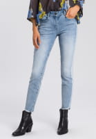 5-Pocket-Jeans with fringed hem