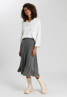 Midi skirt with smock waistband