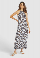 Halterneck dress with abstract animal print