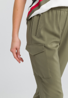 Baggy pants from elastic satin