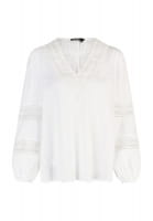 Linen blouse with lace trim