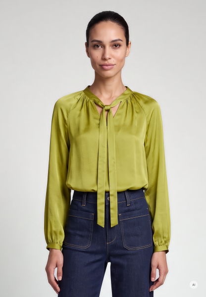 Raglanbluse mit Schluppe
