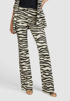 Flared Hose aus Animal-Jacquard