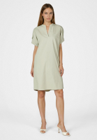 Poplin dress with V-neck