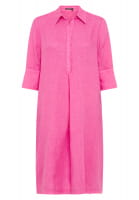 Linen dress with shirt collar