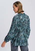Slip-on blouse with detailed reptile print