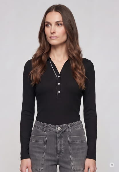 Polo shirt with decorative trim