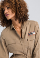 Safari dress made of sustainable twill with neon badge