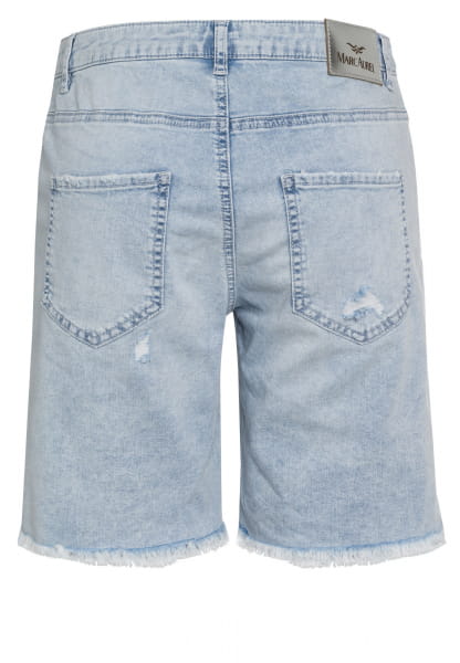 Jean shorts made from lightweight denim and destroyed elements