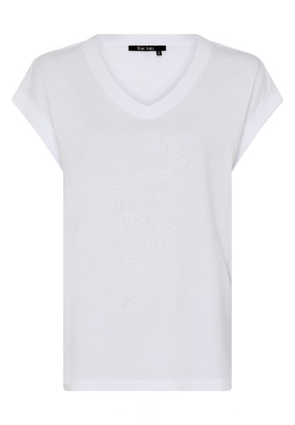 Shirt with bead appliqué