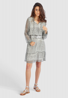 Dress with minimal print and lurex yarn
